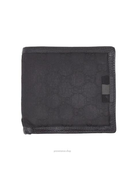 GUCCI Gucci Bifold Wallet - Black GG Canvas with Leather Trim