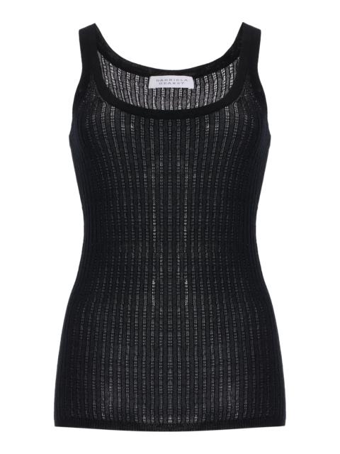 GABRIELA HEARST Nevin Pointelle-Knit Cashmere-Silk Tank Top black