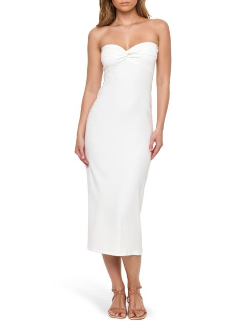 L*SPACE LSPACE Lisette Strapless Rib Cover-Up Dress in Cream at Nordstrom