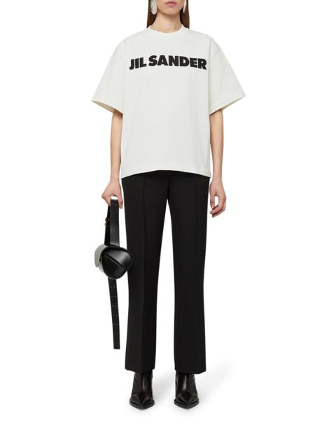 Jil Sander COTTON T-SHIRT WITH CONTRASTING LOGO