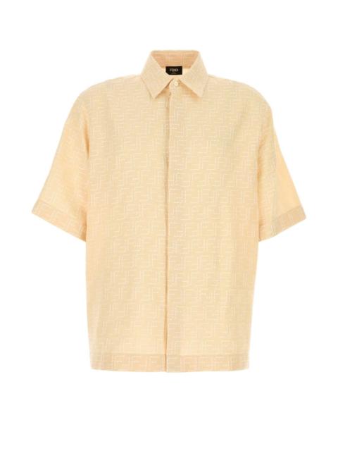 FENDI Fendi Men Cream Linen Blend Shirt