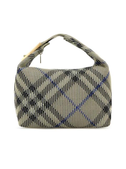 Burberry Embroidered Nylon Medium Peg Handbag