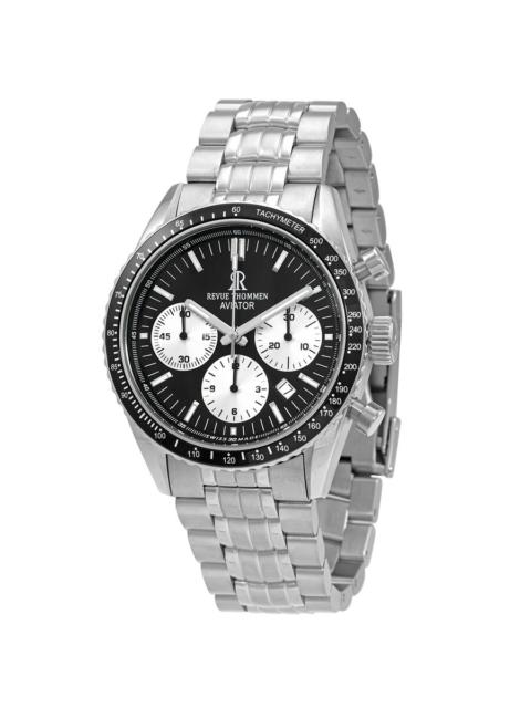 Other Designers Revue Thommen Aviator Chronograph Automatic Black Dial Men's Watch Gift Set with Pen 17000.6134