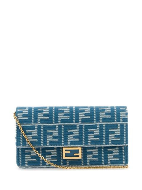 FENDI Fendi Women Embroidered Denim Baguette Wallet