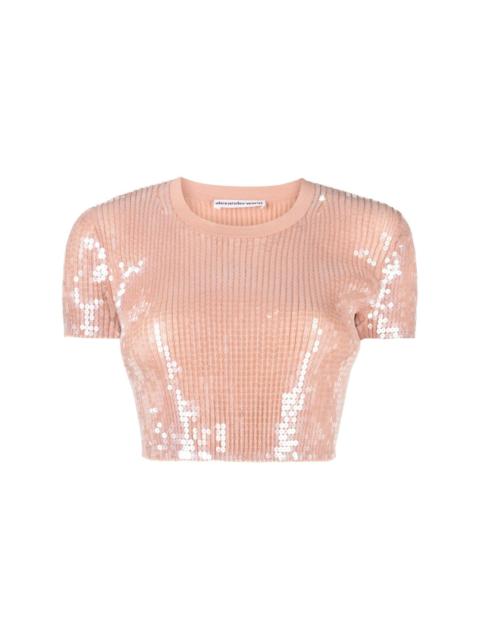 Alexander Wang sequin-embellishment cropped T-shirt