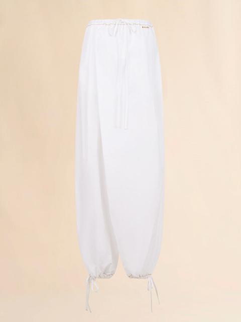 Marni WHITE POPLIN DRAWSTRING TROUSERS