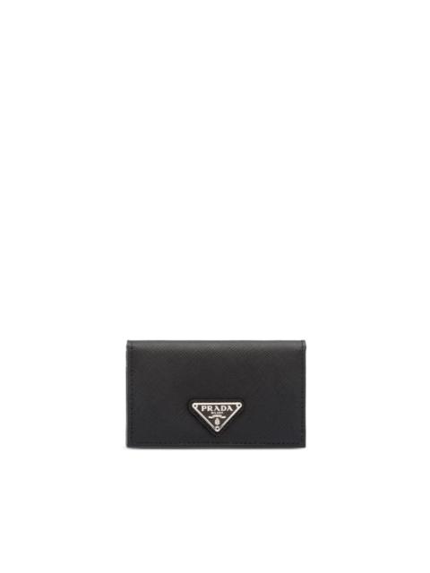 triangle-logo leather cardholder