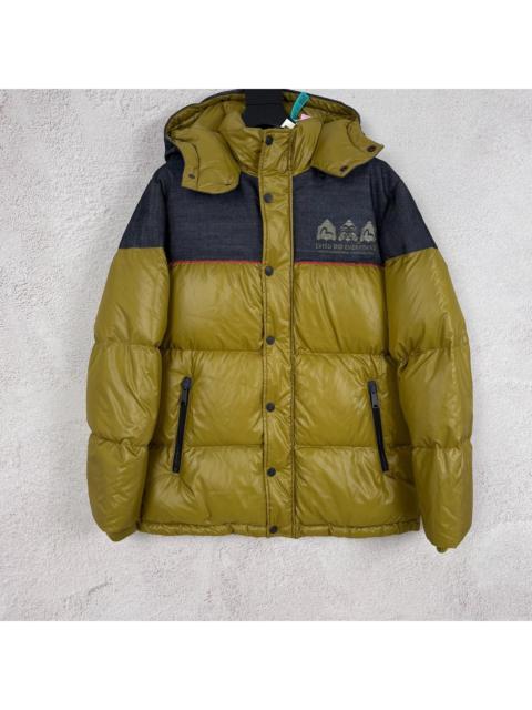 EVISU Evisu/Fushen M Print Patchwork Hooded Down Jacket, Ginger Yellow