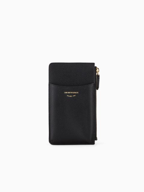 EMPORIO ARMANI Deer-print MyEA phone case with zip and pockets