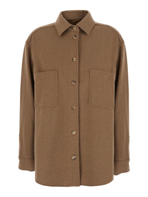 Max Mara Max Mara Women 'Ladino' Beige Shirt With Classic Collar And Two Patch Pockets On The Front In Wool B
