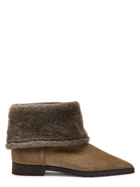 TOTEME Toteme Shearling-trimmed Suede Ankle Boots