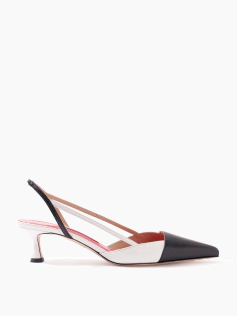CAROLINA HERRERA Leather Slingback Kitten Heels
