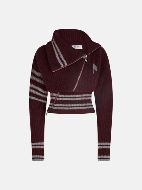 THE ATTICO BURGUNDY CARDIGAN