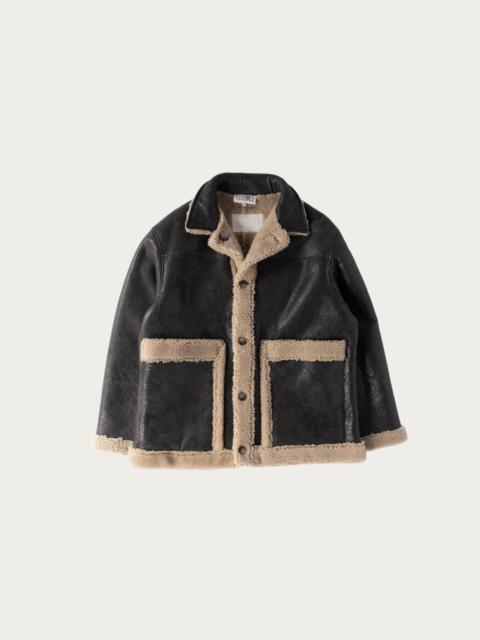 MM6 Maison Margiela Reversbile Leather/Shearling Jacket - Black/Brown