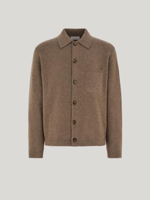 Canali HAZELNUT WOOL-CASHMERE OVERSHIRT