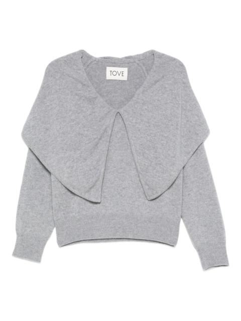 TOVE Malia wide-collar jumper