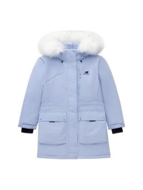 New Balance (WMNS) New Balance Logo Hooded Parka Jacket 'Light Blue White' 5PC44432-LBL