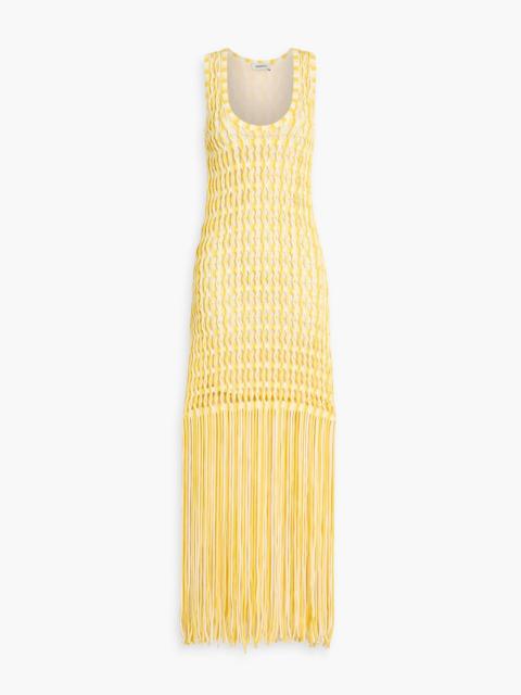 SIMKHAI Sonia fringed open-knit maxi dress