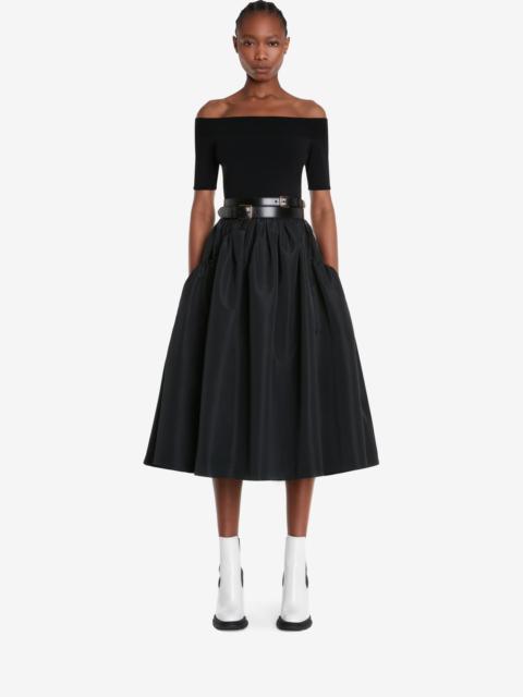 Alexander McQueen Women's Off-the-shoulder Knit Top in Black