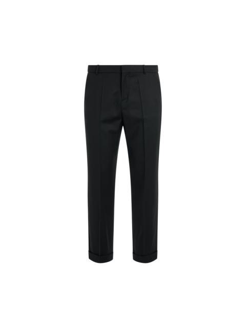 Balmain Straight Tailored Wool Pants in Black