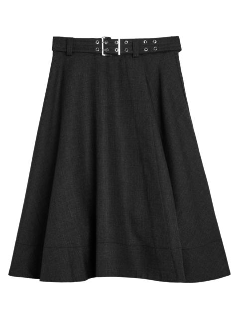 GANNI Ganni Belted Twill Midi Wrap Skirt