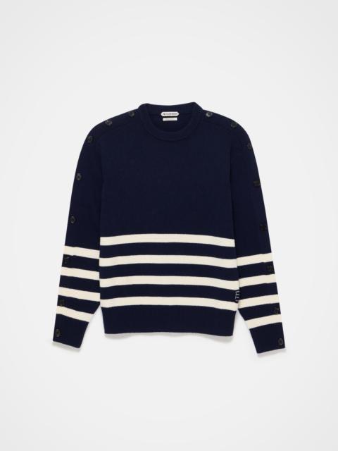 JW Anderson BUTTONED SLEEVE BRETON JUMPER IN NAVY
