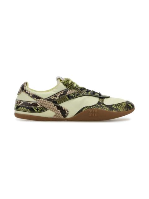 Miu Miu Multicolor Fabric And Leather Sneakers