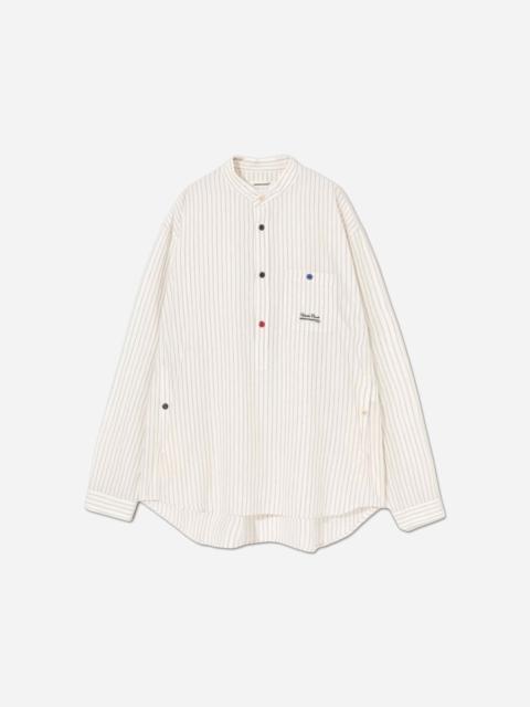 UNDERCOVER Men's Cotton Pullover Shirt Brown Stripe