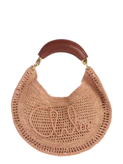 Chloé Chloé Summer Banana Crochet Raffia Hobo Bag in Summery Beige at Nordstrom