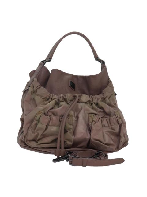 Burberry Nova Check Shoulder Bag Leather Beige