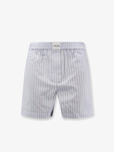 THE ATTICO The Attico Striped Cotton Shorts Blue Women