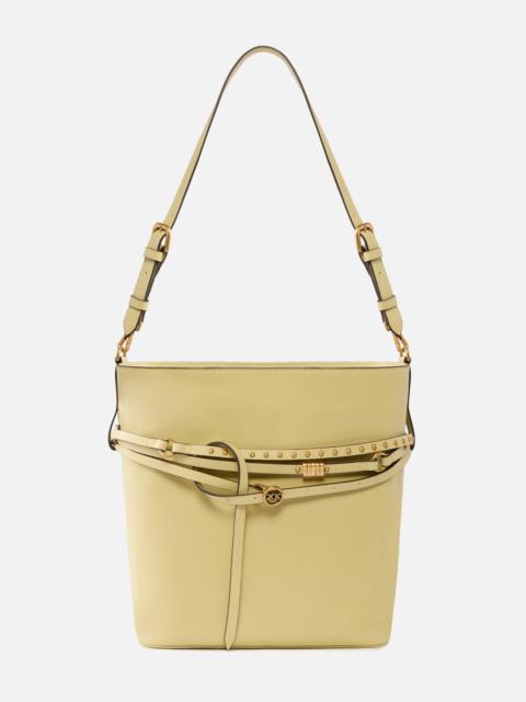 PINKO BUCKET BELT BAG MEDIUM SHOULDER BAG IN LEATHER