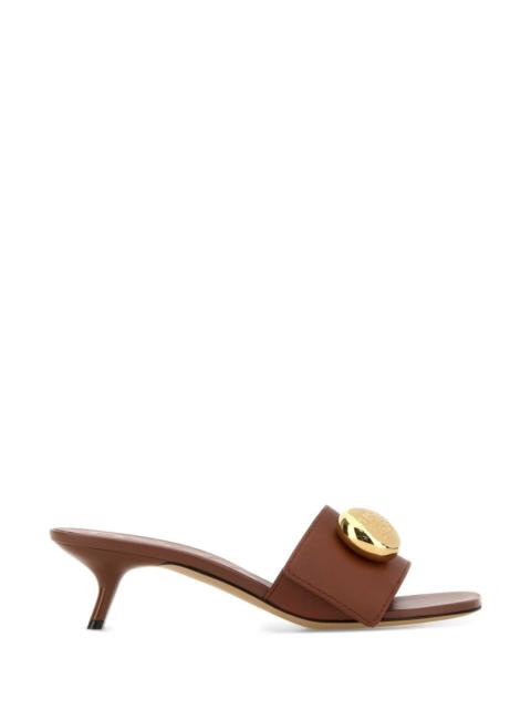 Loewe Loewe Women Caramel Leather Pebble Mules