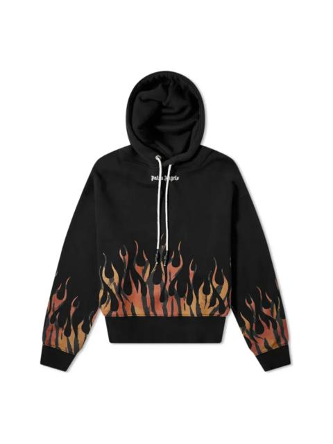 Palm Angels Tiger Flames Popover Hoodie 'Black Orange' PMBB058E20FLE0011020