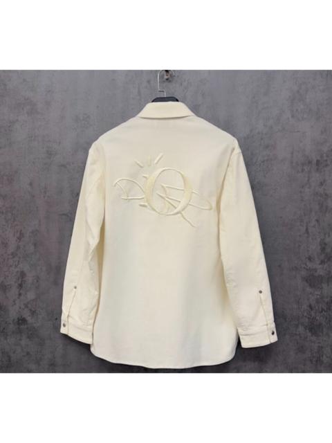 Dior Dior Embroidered Logo White Velvet Jacket