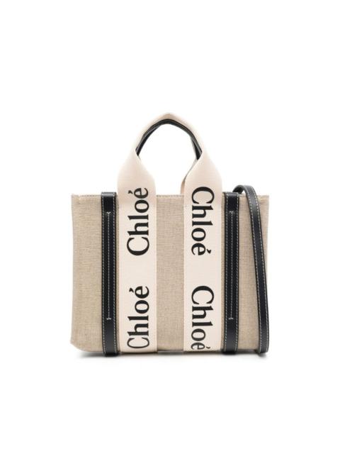 Woody logo-strap tote bag