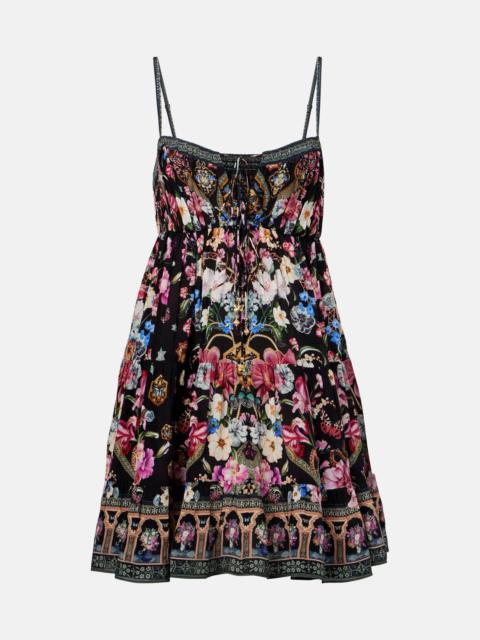 CAMILLA Crystal-embellished silk minidress