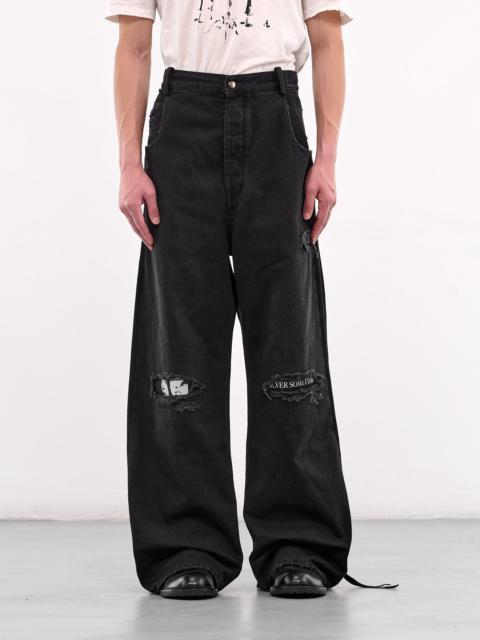 Ann Demeulemeester Distressed Graphic Patch Jeans