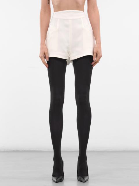 MUGLER White Re/edit Wool Mini Shorts