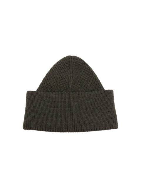 eyelet-detail ribbed-knit beanie