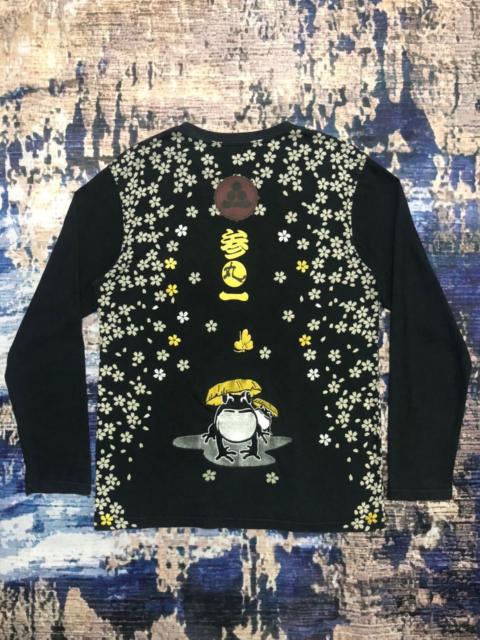 Other Designers Japanese Brand - Sanmaruichi Art Print Flowers Embroidery Frog Design Sukajan