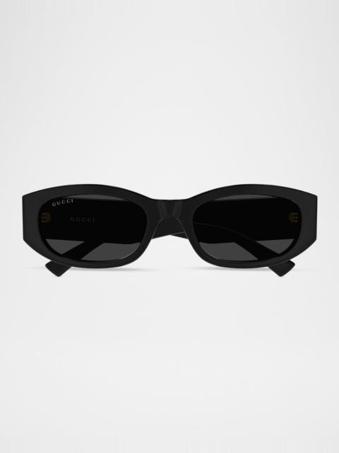 GUCCI 55mm Acetate Oval Sunglasses