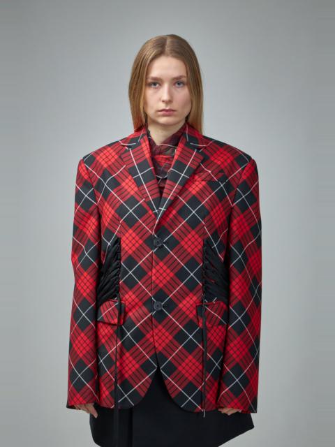 Tartan Tailored Jacket with Lacing Detail