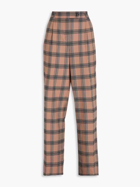 Zimmermann Pleated checked twill straight-leg pants