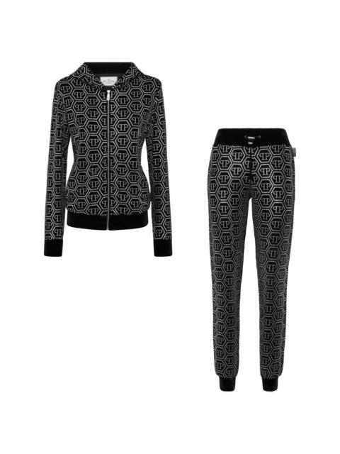 strass-monogramm chenille tracksuit