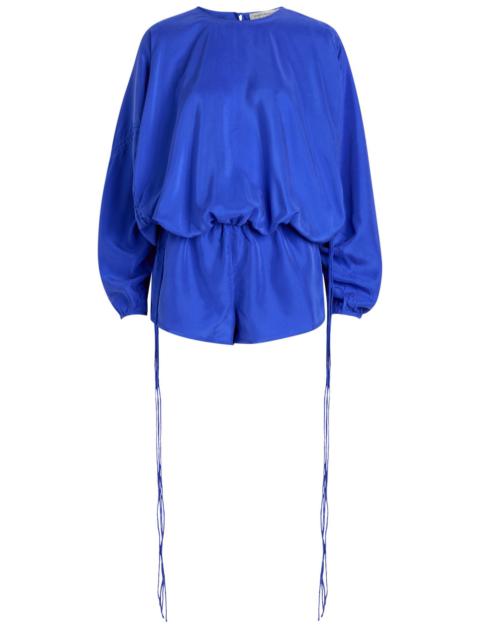 CHRISTOPHER ESBER Christopher Esber Parachute Drawstring Brushed-silk Playsuit