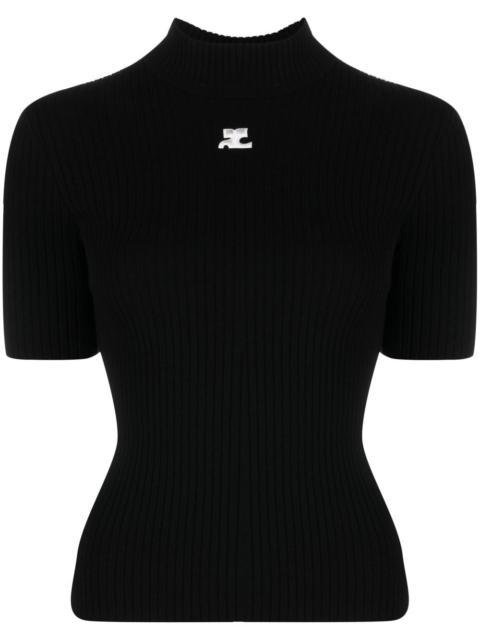 courrèges Courreges Women Reedition Short Sleeves Ribbed Knitted Sweater
