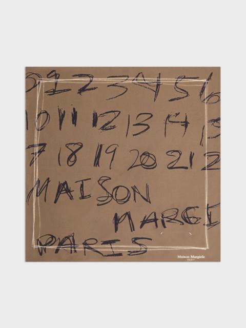 Maison Margiela Scribbled Numerical silk foulard