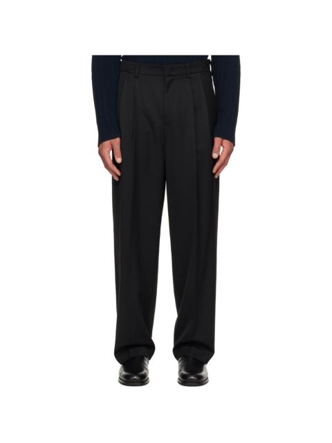 LE17SEPTEMBRE Black Two Tuck Wool Trousers