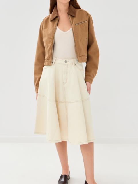 AMI Paris Midi Denim Skirt